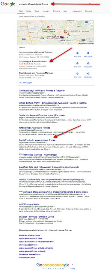 avvocato difesa sindacale firenze screenshot